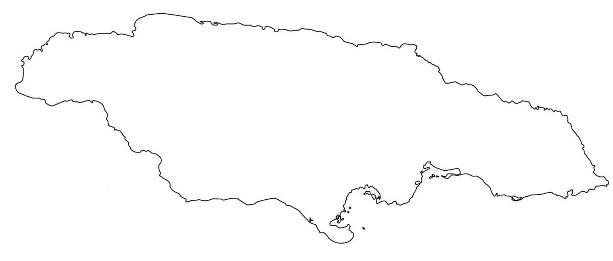 blanco kaart van jamaica met grenzen
