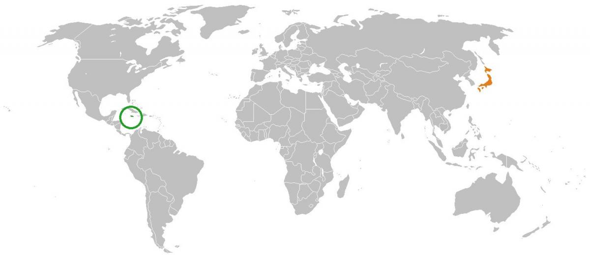 jamaica op de kaart van de wereld