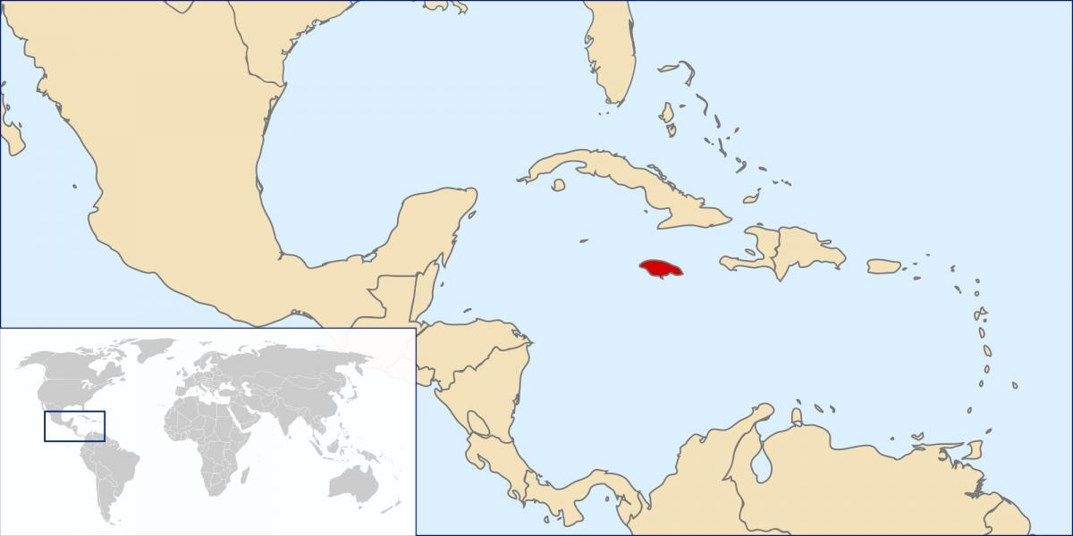 jamaica kaart in de wereld