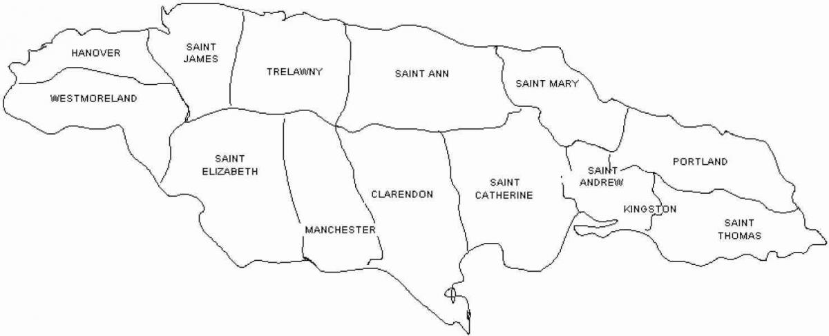 jamaica kaart en parochies