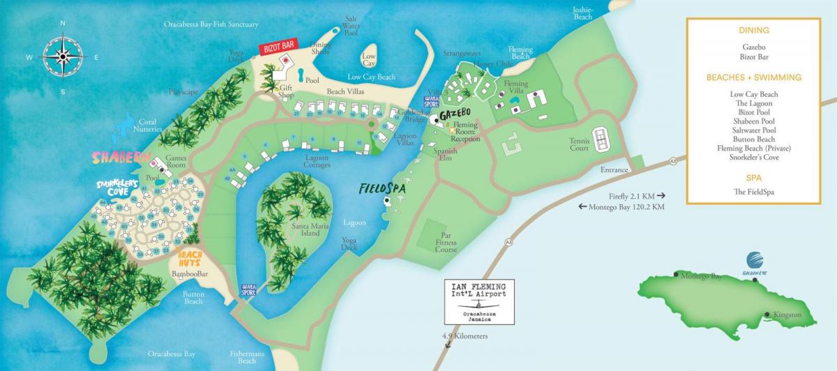 Kaart van jamaica resorts