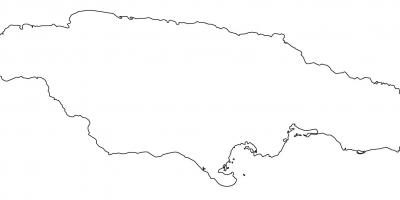 Blanco kaart van jamaica met grenzen