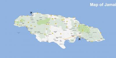 Kaart van jamaica luchthavens en resorts