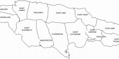 Jamaica kaart en parochies