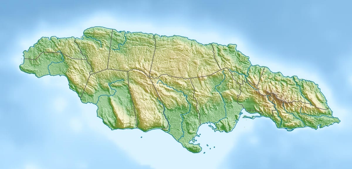 Kaart van 3d-jamaica