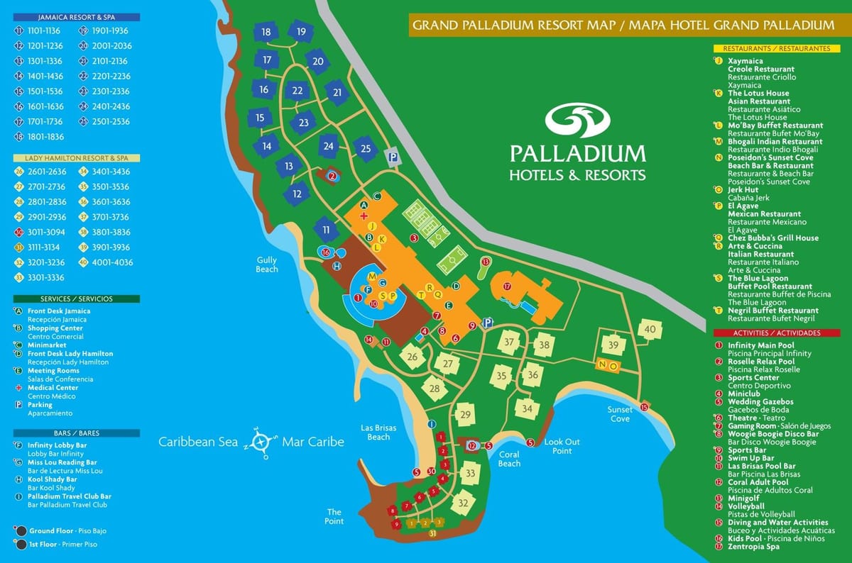 Kaart van grand palladium jamaica resort