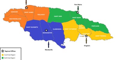 Kaart van de economische jamaica