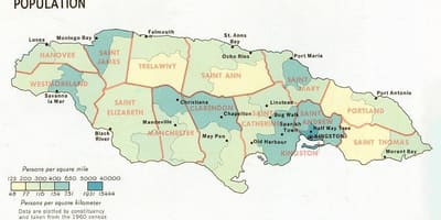 Bevolking kaart van jamaica