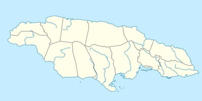 Kaart van jamaica weergegeven rivieren