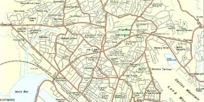Kaart van kingston jamaica wijken