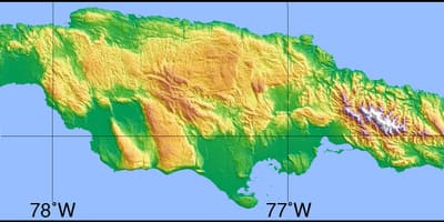 Kaart van satelliet-jamaica