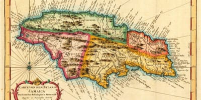 Kaart van vintage jamaica