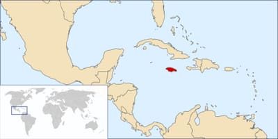 Jamaica land in de kaart van de wereld