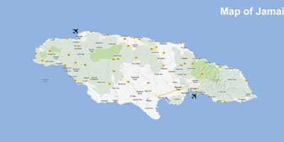 Kaart van winnifred beach, jamaica